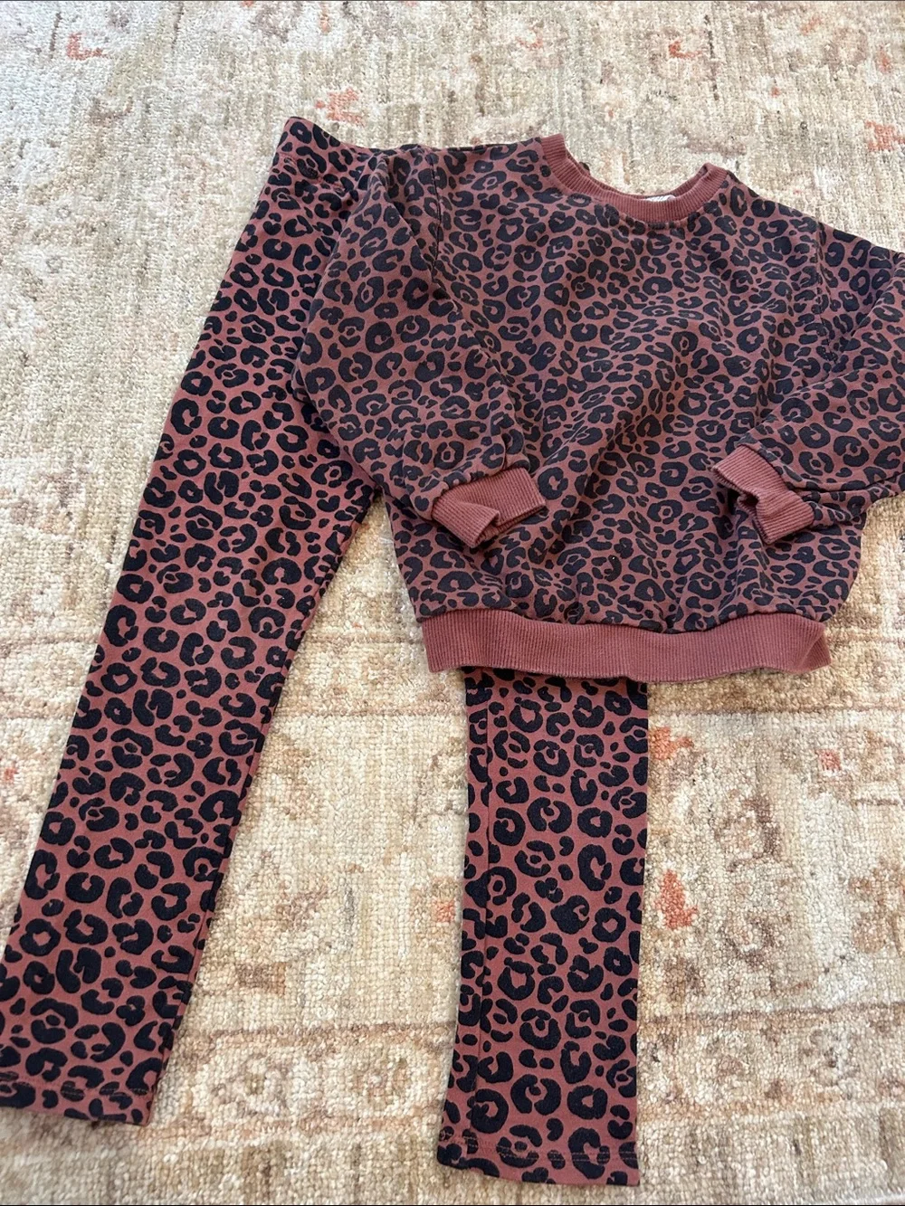 H&M Brown and Black Leopard Print Girls Matching Set